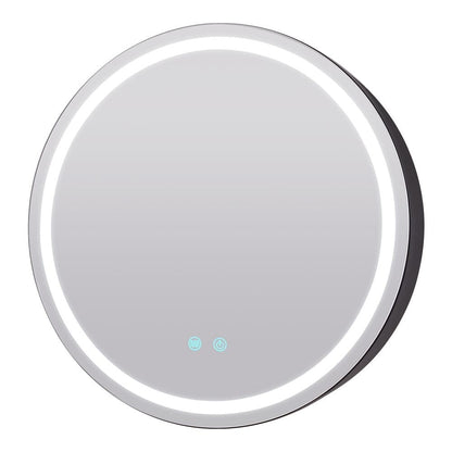 LED Dimmable Wall - Mounted Anti - fog Round Mirror Cabinet Bathroom Storage Decor - House Comfort