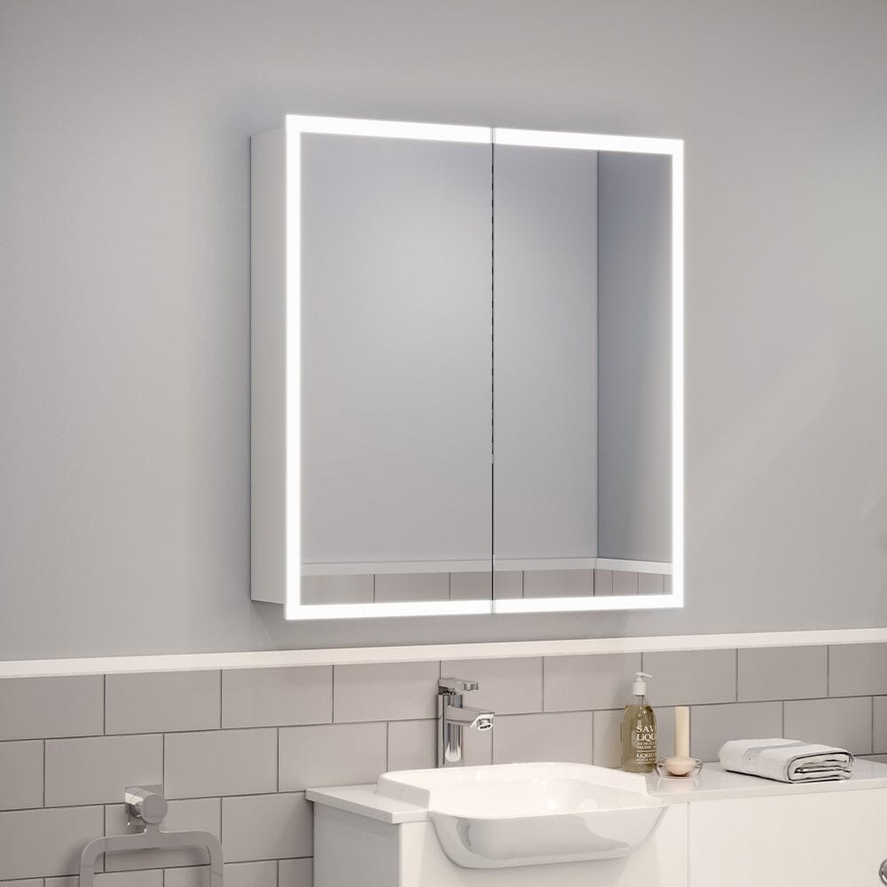 LED Double Door Mirror Cabinet Bathroom 650x600 mm - House Comfort