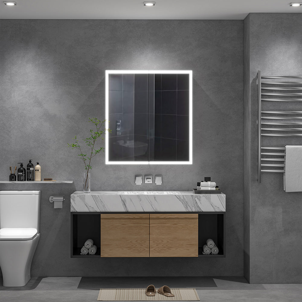 LED Double Door Mirror Cabinet Bathroom 650x600 mm - House Comfort