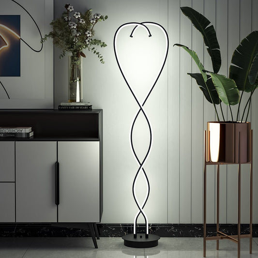 LED Floor Lamp Creative Standing Lamp with 2 Swirling Tubes - House Comfort