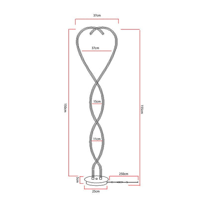 LED Floor Lamp Creative Standing Lamp with 2 Swirling Tubes - House Comfort
