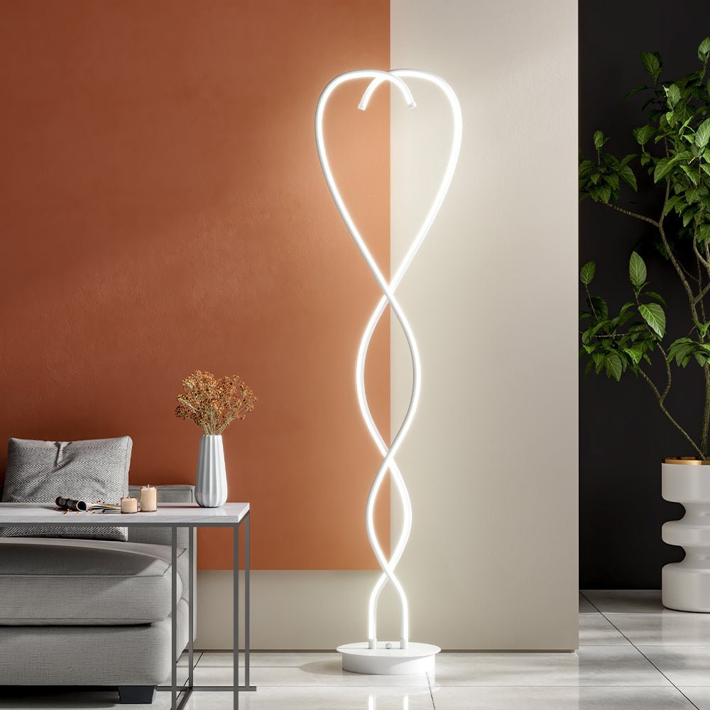LED Floor Lamp Creative Standing Lamp with 2 Swirling Tubes - House Comfort
