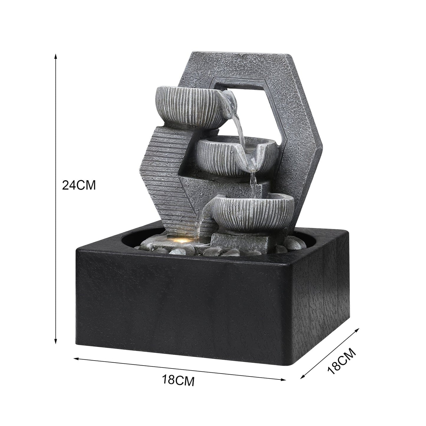 LED Light Cascade Tabletop Fountain Relaxing Water Feature for Relaxation and Meditation Soothing Waterfall Design - House Comfort