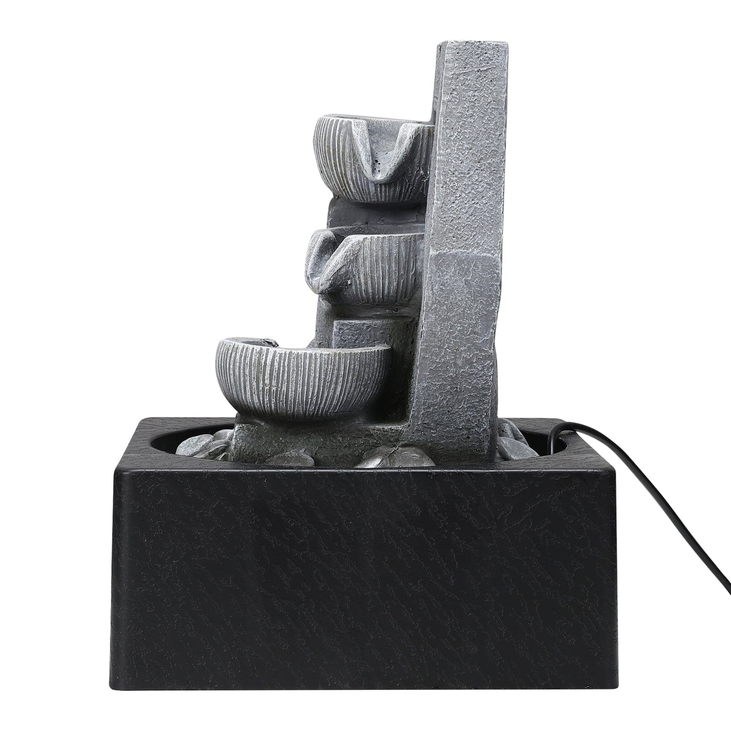 LED Light Cascade Tabletop Fountain Relaxing Water Feature for Relaxation and Meditation Soothing Waterfall Design - House Comfort