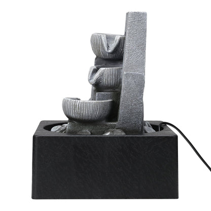 LED Light Cascade Tabletop Fountain Relaxing Water Feature for Relaxation and Meditation Soothing Waterfall Design - House Comfort