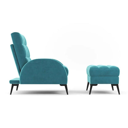 Leisure Recliner Armchair and Ottoman Set with Footstool Metal Legs - House Comfort