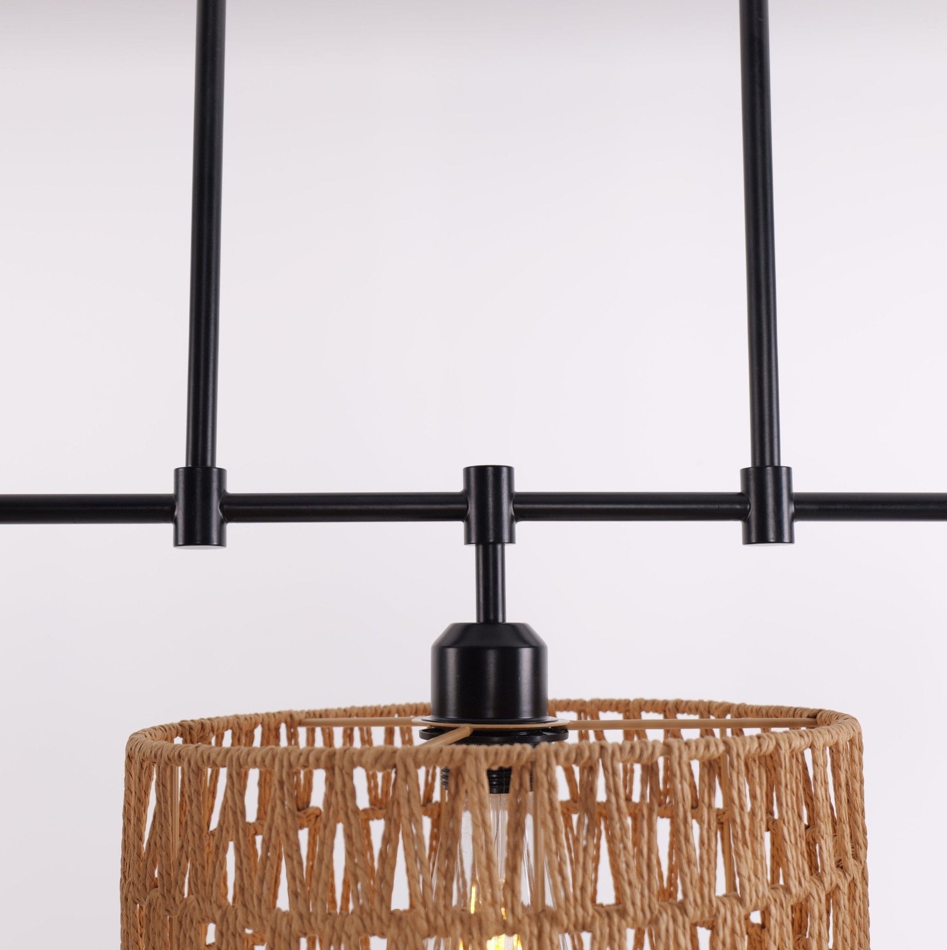 Lightsin 3 - Shade Handwoven Pendant Light – Eco - Friendly Rustic Ceiling Lighting for Kitchen Islands & Dining Areas - House Comfort
