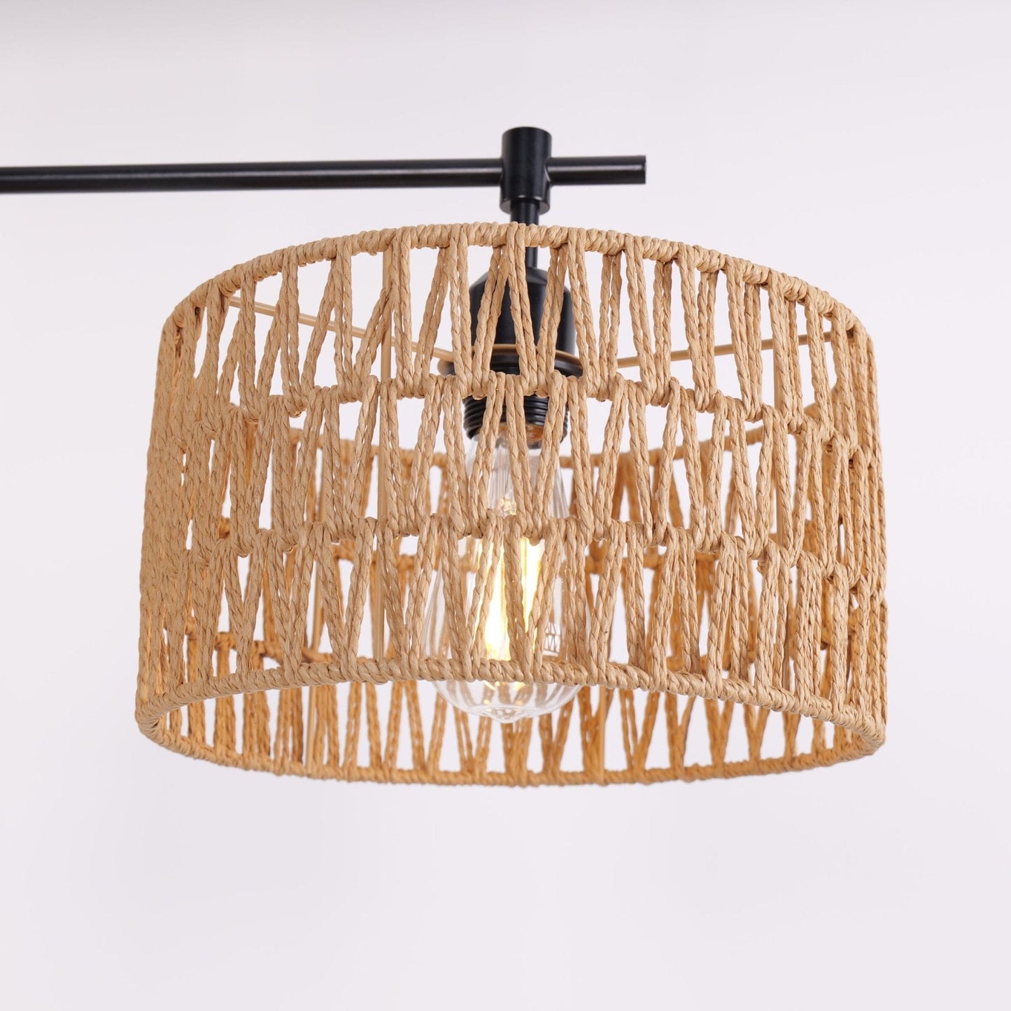 Lightsin 3 - Shade Handwoven Pendant Light – Eco - Friendly Rustic Ceiling Lighting for Kitchen Islands & Dining Areas - House Comfort