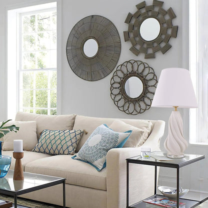 Lightsin 3D Pure White Ceramic Spiral Vase Table Lamp with Fabric Shade - House Comfort