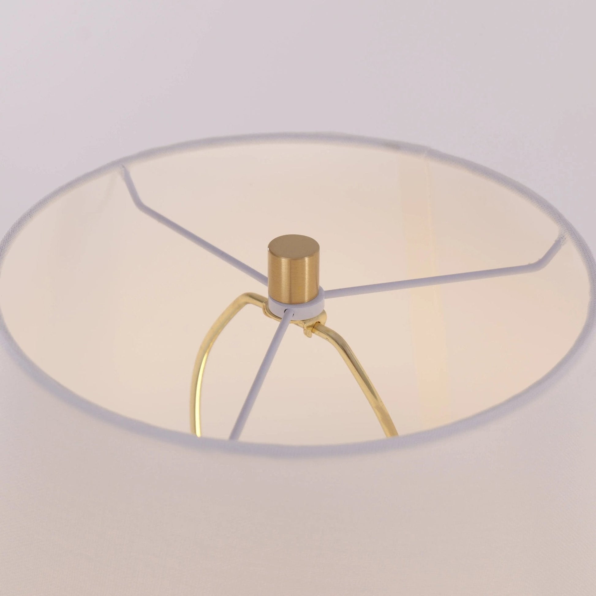 Lightsin 3D Pure White Ceramic Spiral Vase Table Lamp with Fabric Shade - House Comfort