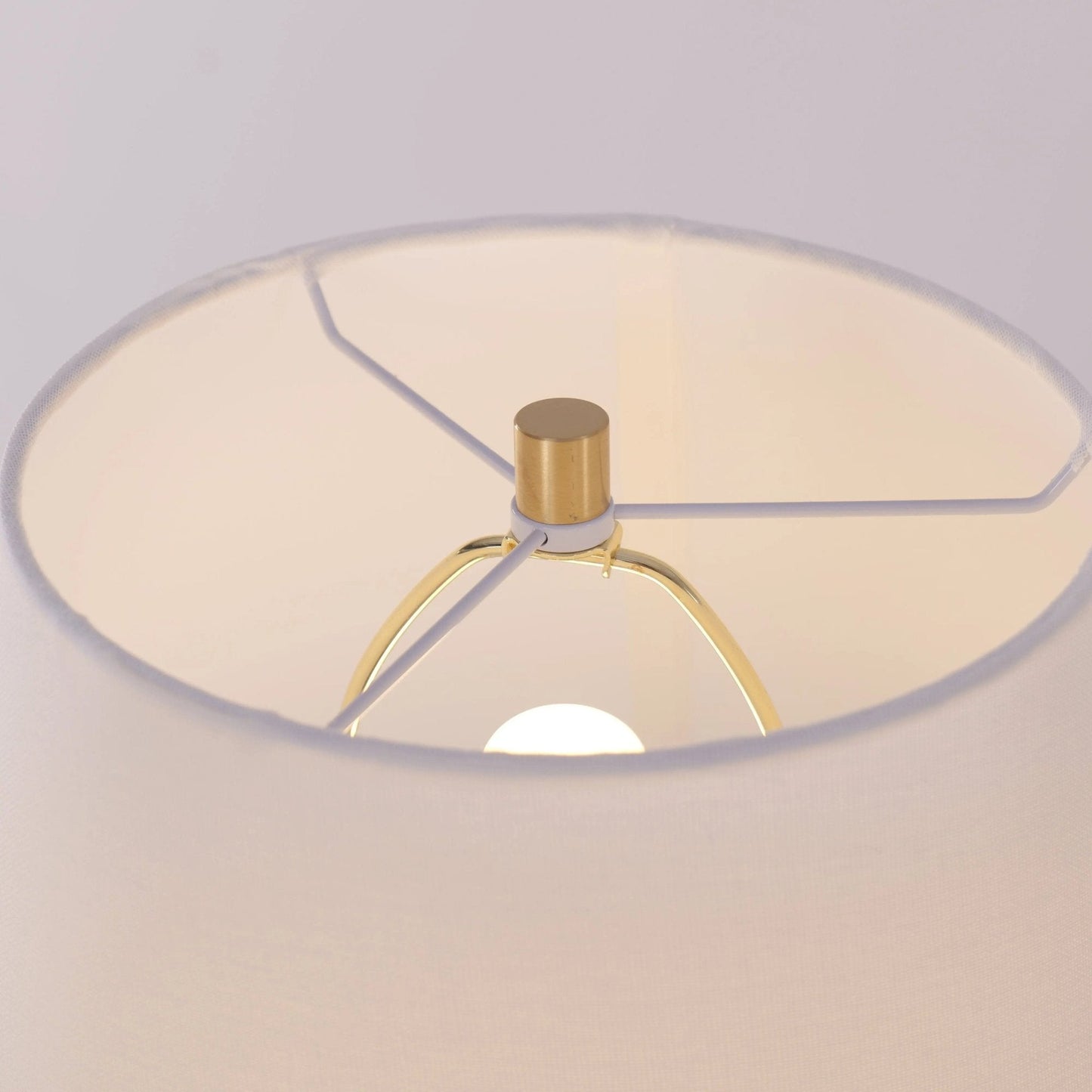 Lightsin 3D Pure White Pod Threaded Ceramic Table Lamp with Fabric Shade - House Comfort