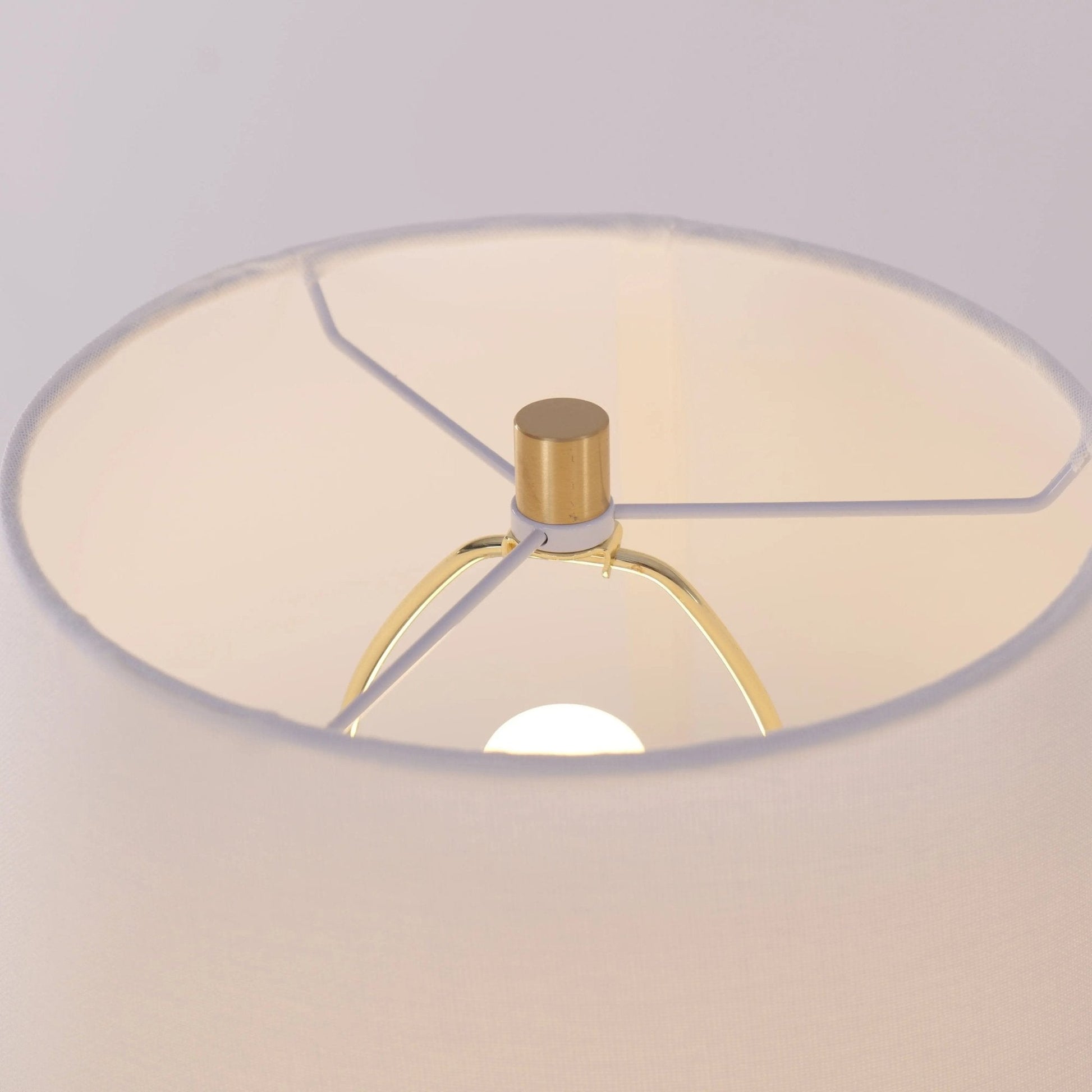 Lightsin 3D Pure White Pod Threaded Ceramic Table Lamp with Fabric Shade - House Comfort