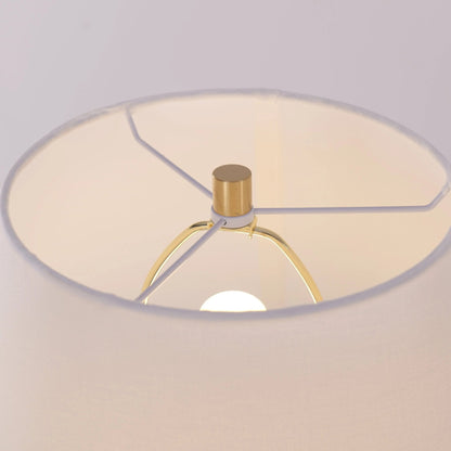 Lightsin 3D Pure White Pod Threaded Ceramic Table Lamp with Fabric Shade - House Comfort