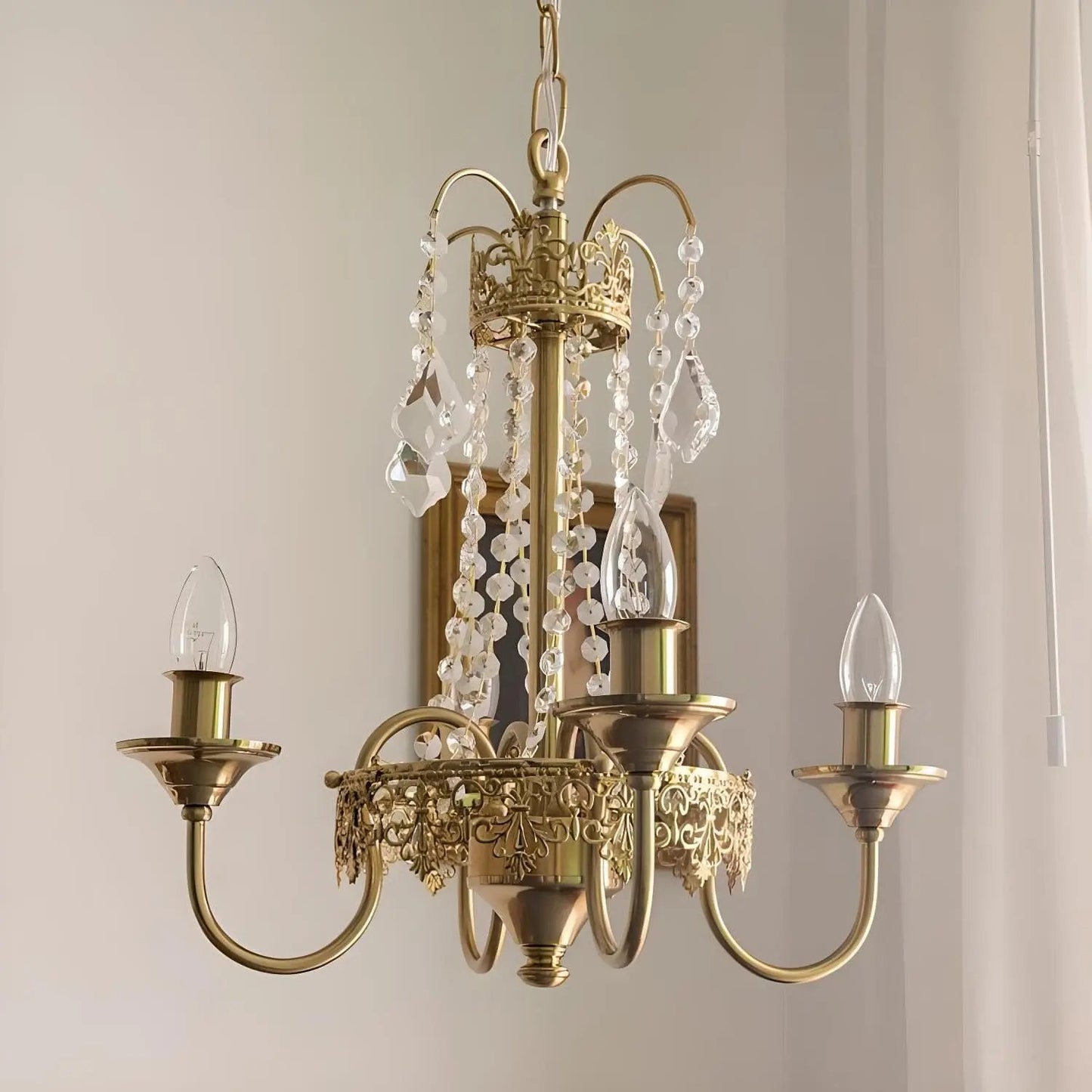 Lightsin 4 - Lights Candle Shape Pendant Light Fixtures with Transparent Crystal - House Comfort