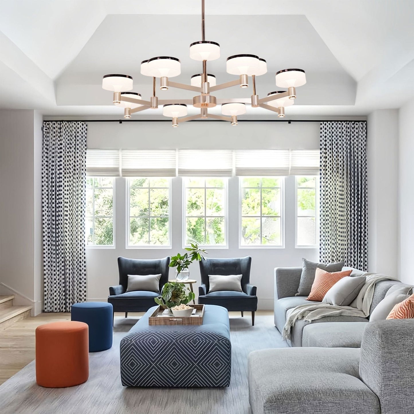 Lightsin Aluminum Acrylic Chandelier with Three - Color Changing - House Comfort