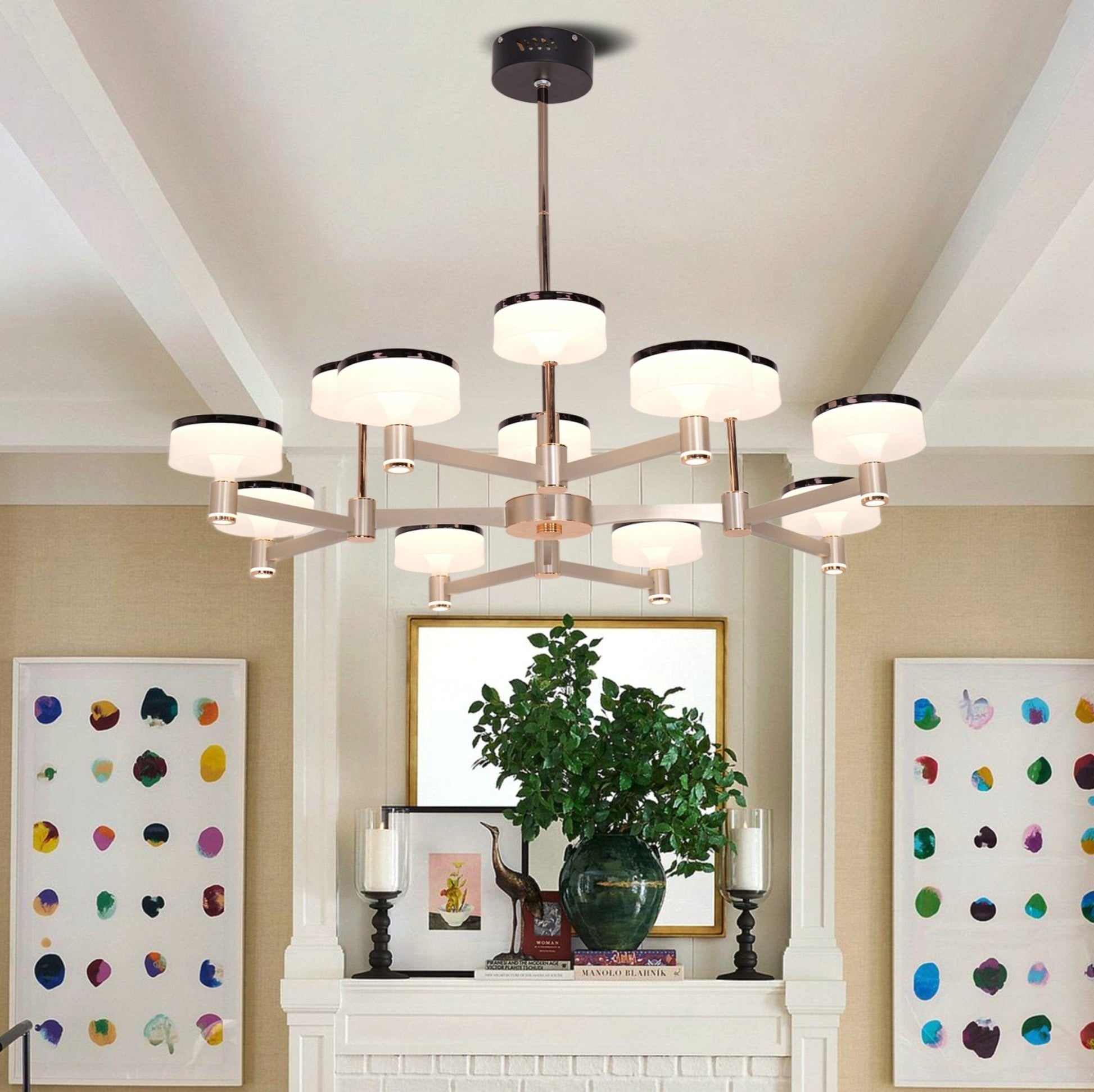 Lightsin Aluminum Acrylic Chandelier with Three - Color Changing - House Comfort
