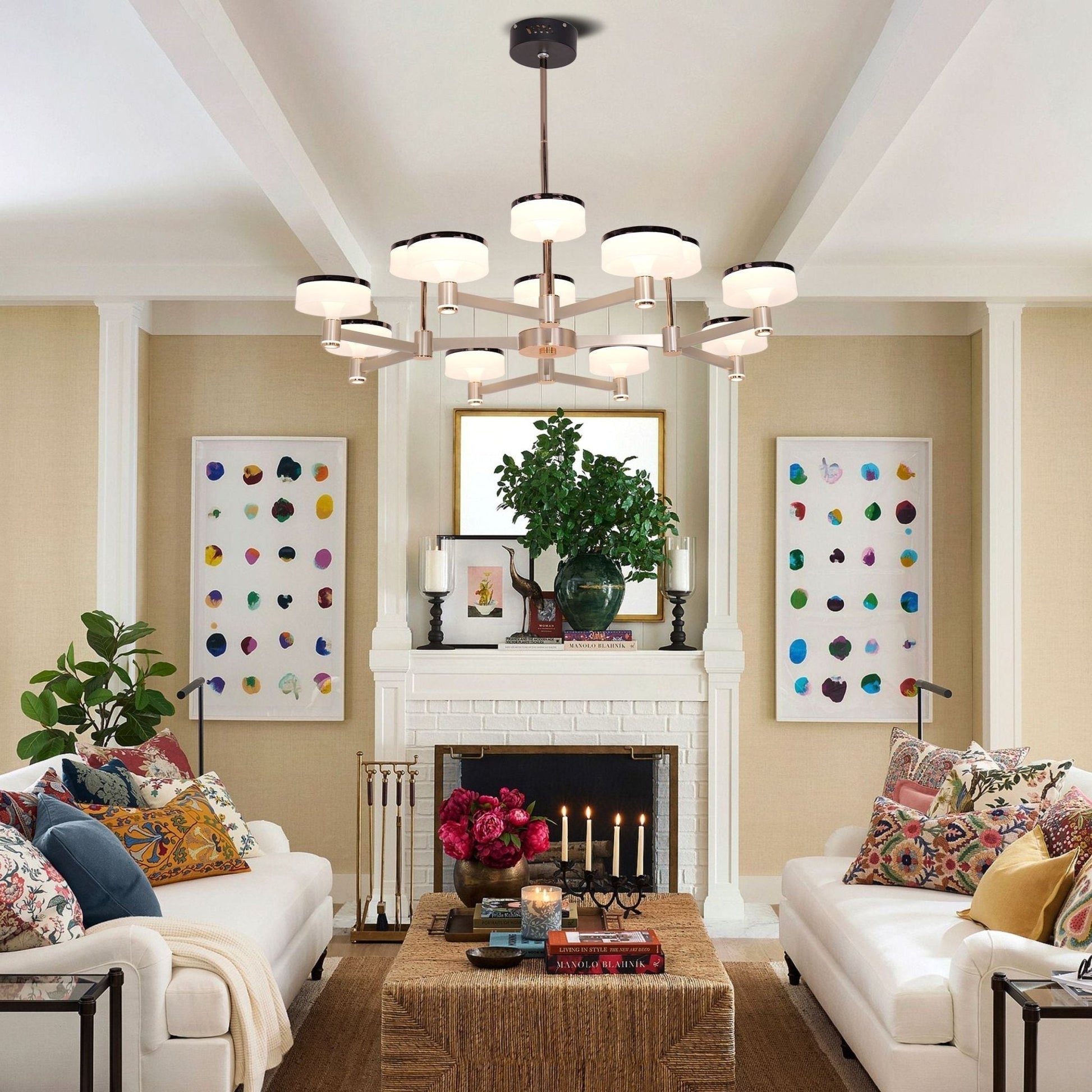 Lightsin Aluminum Acrylic Chandelier with Three - Color Changing - House Comfort