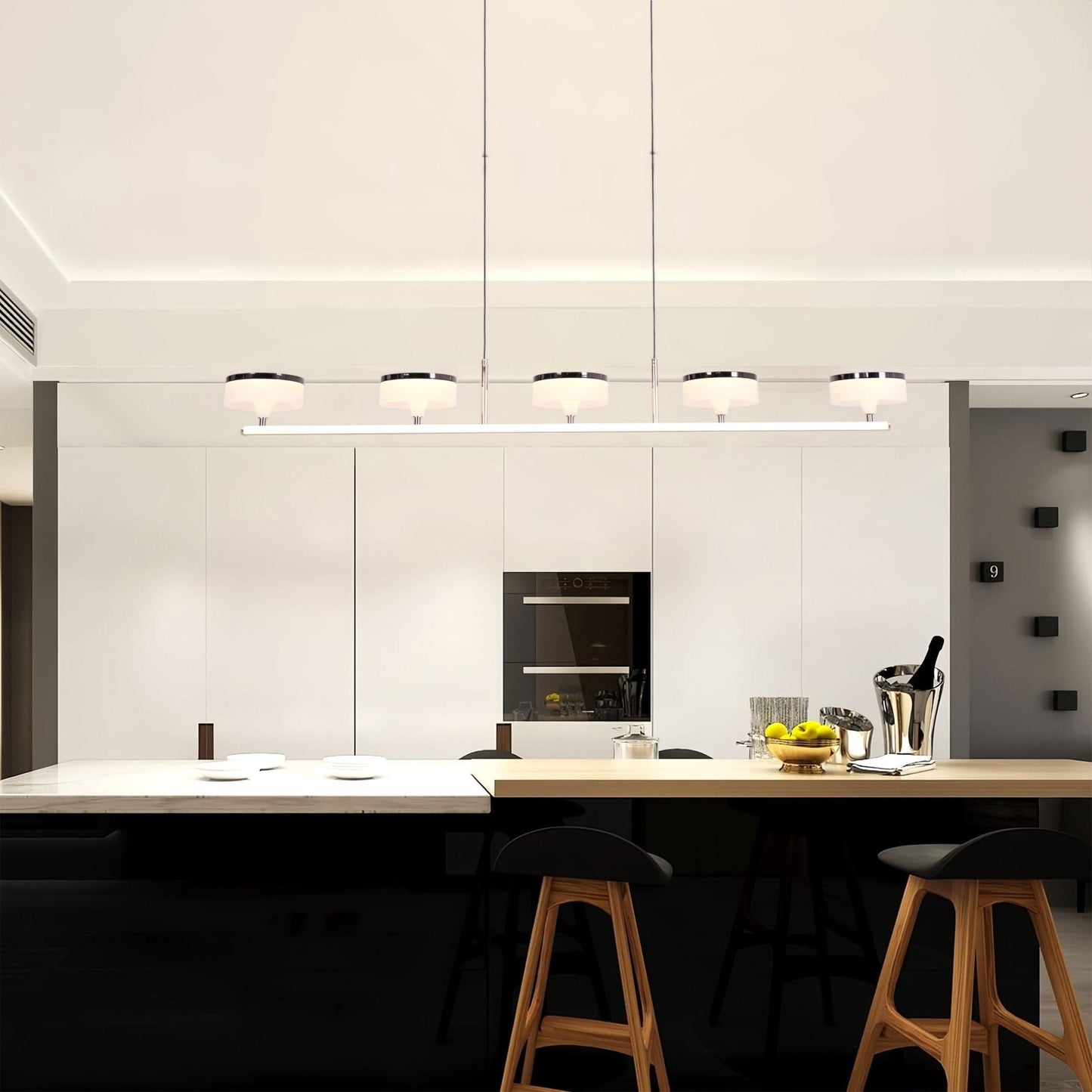 Lightsin Aluminum Acrylic Chandelier with Three - Color Changing - House Comfort