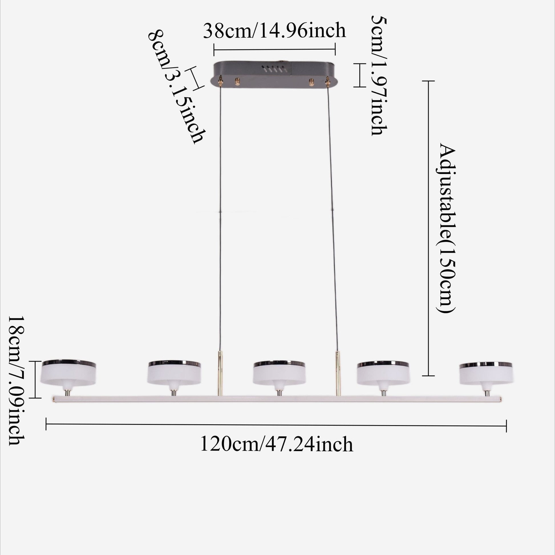 Lightsin Aluminum Acrylic Chandelier with Three - Color Changing - House Comfort