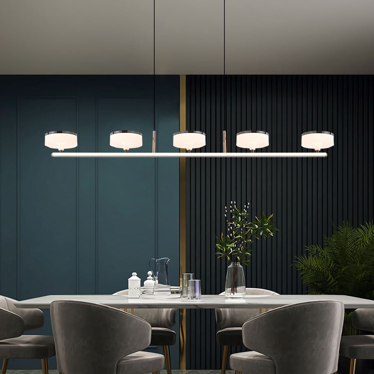 Lightsin Aluminum Acrylic Chandelier with Three - Color Changing - House Comfort