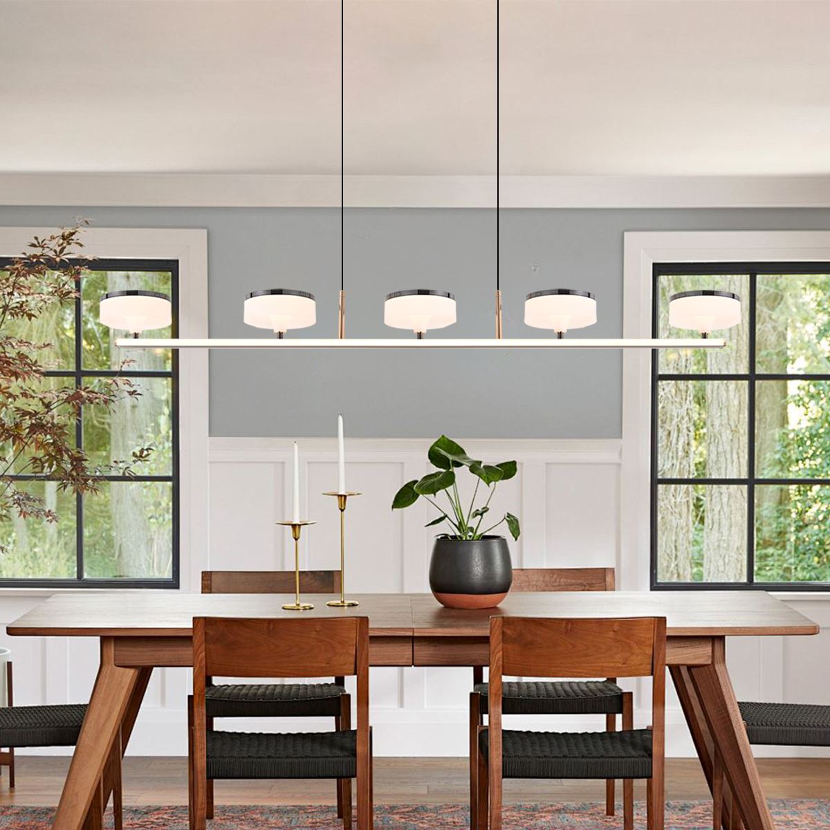 Lightsin Aluminum Acrylic Chandelier with Three - Color Changing - House Comfort