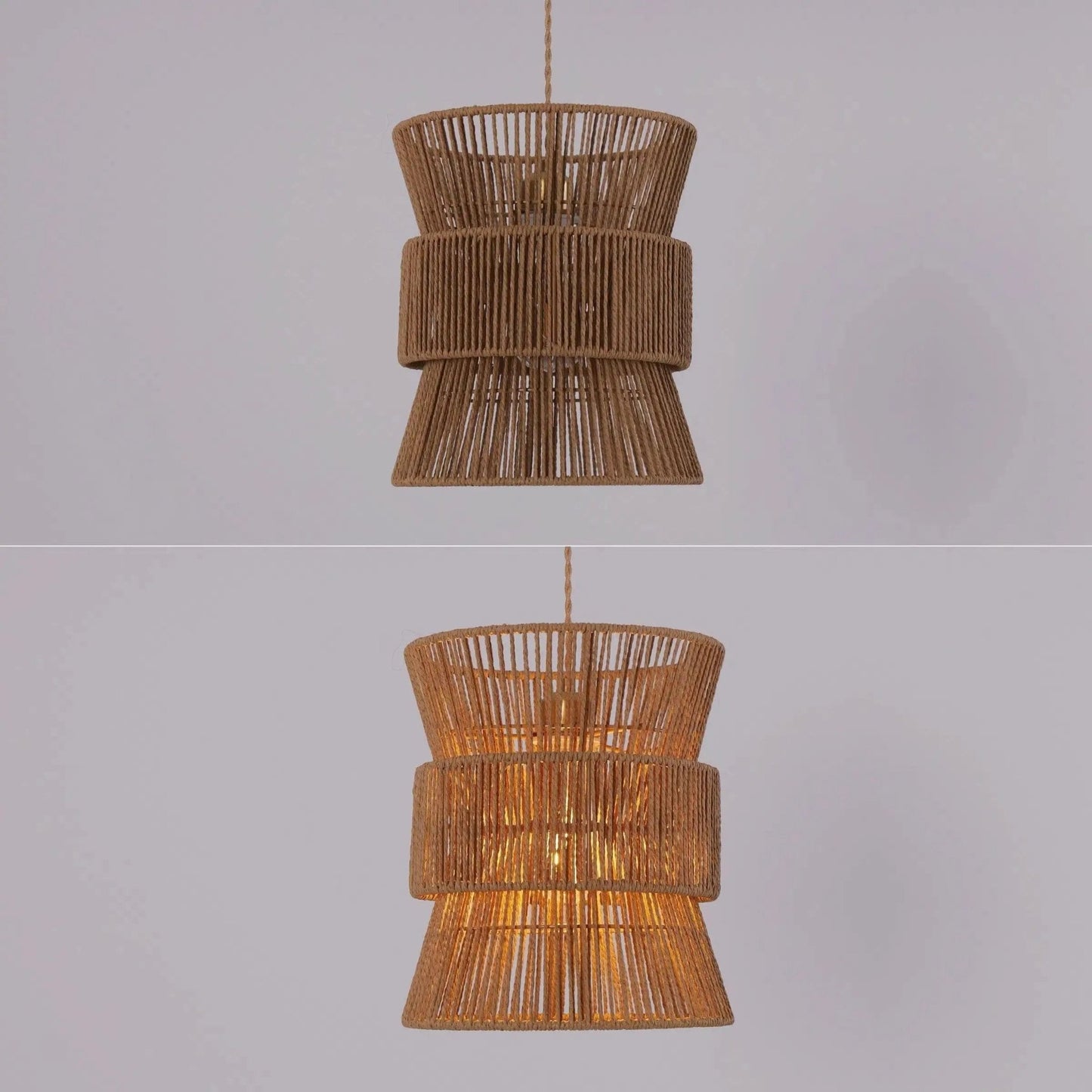 Lightsin Artisanal Handwoven Eco - Friendly Circular Pendant Light - House Comfort