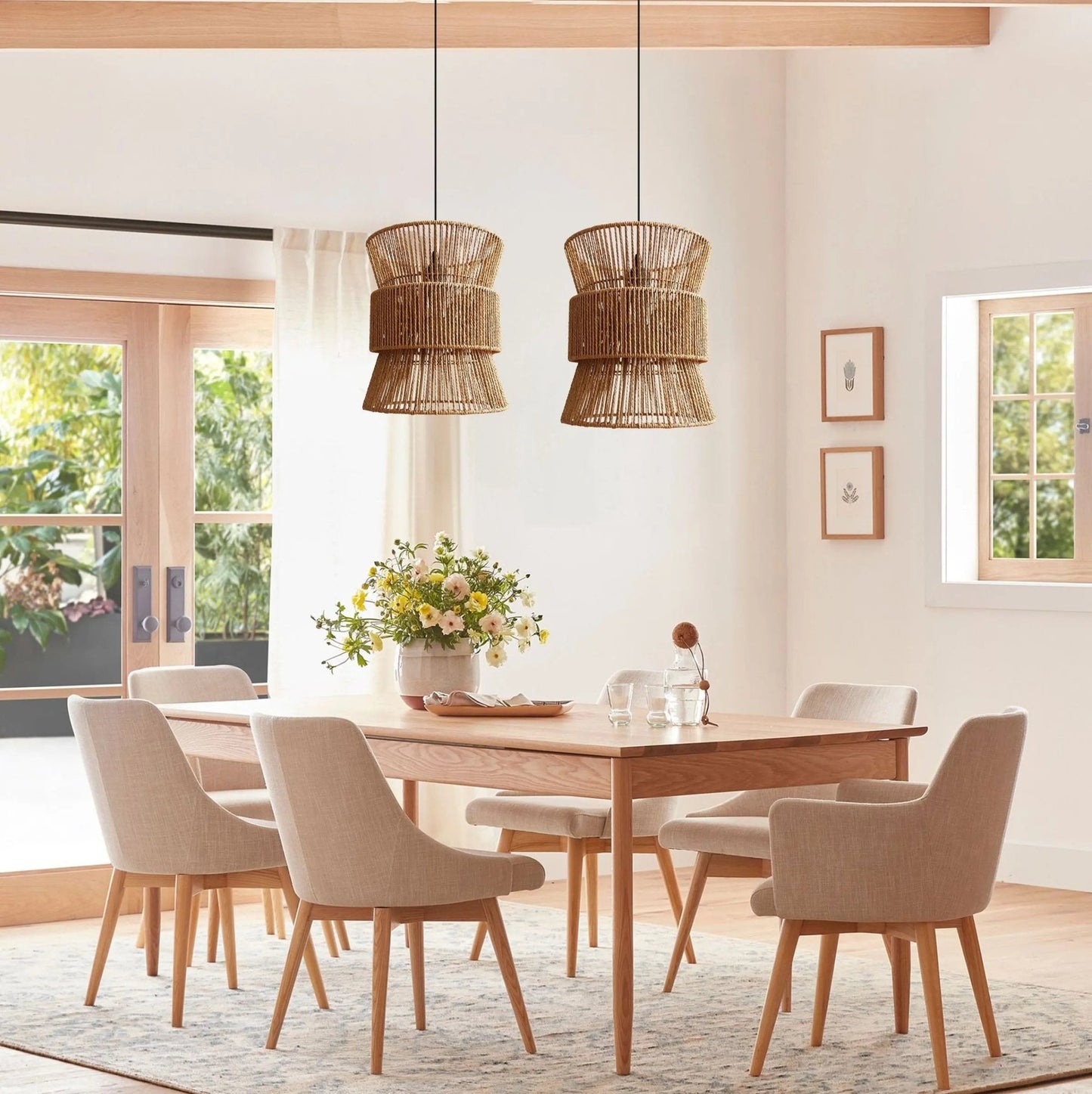 Lightsin Artisanal Handwoven Eco - Friendly Circular Pendant Light - House Comfort