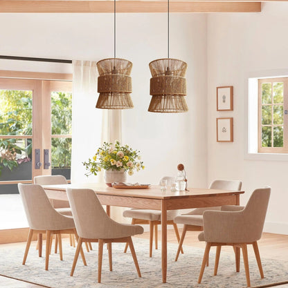 Lightsin Artisanal Handwoven Eco - Friendly Circular Pendant Light - House Comfort