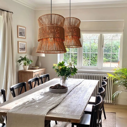 Lightsin Artisanal Handwoven Eco - Friendly Circular Pendant Light - House Comfort