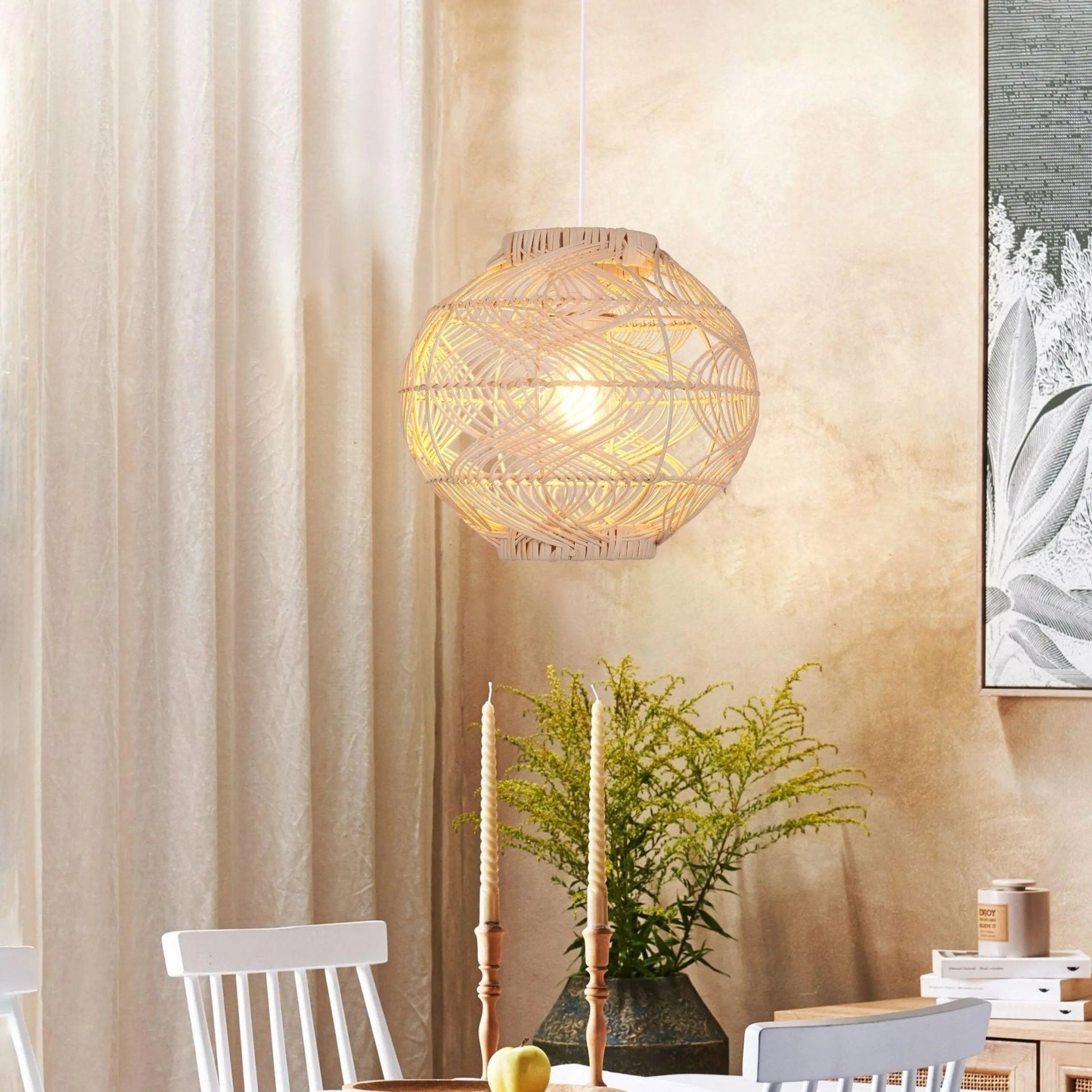 Lightsin Artisanal Rattan Pendant Light for Warm Interiors - House Comfort