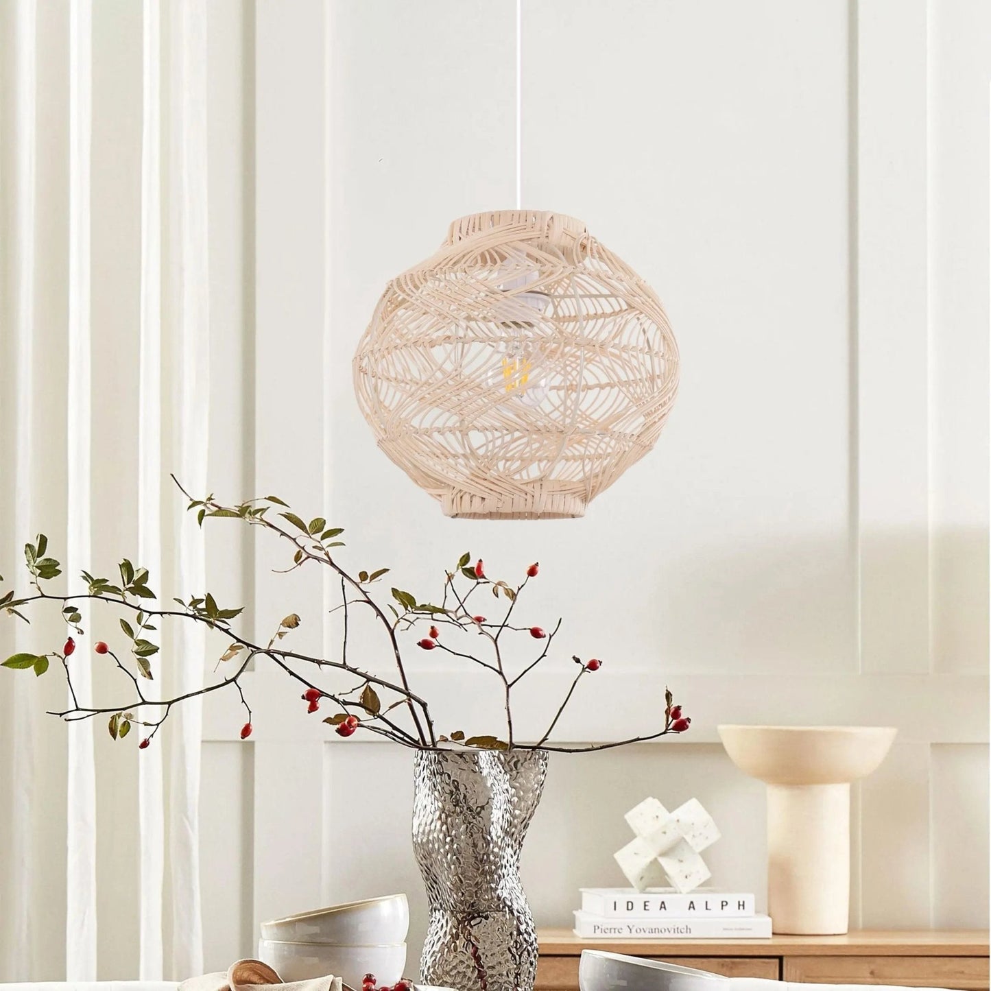 Lightsin Artisanal Rattan Pendant Light for Warm Interiors - House Comfort