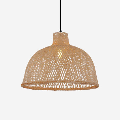 Lightsin Bamboo Dome Pendant Light – Handwoven Ceiling Lighting for Living Room & Kitchen - House Comfort