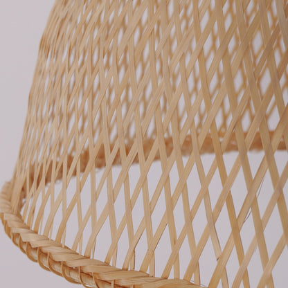 Lightsin Bamboo Dome Pendant Light – Handwoven Ceiling Lighting for Living Room & Kitchen - House Comfort