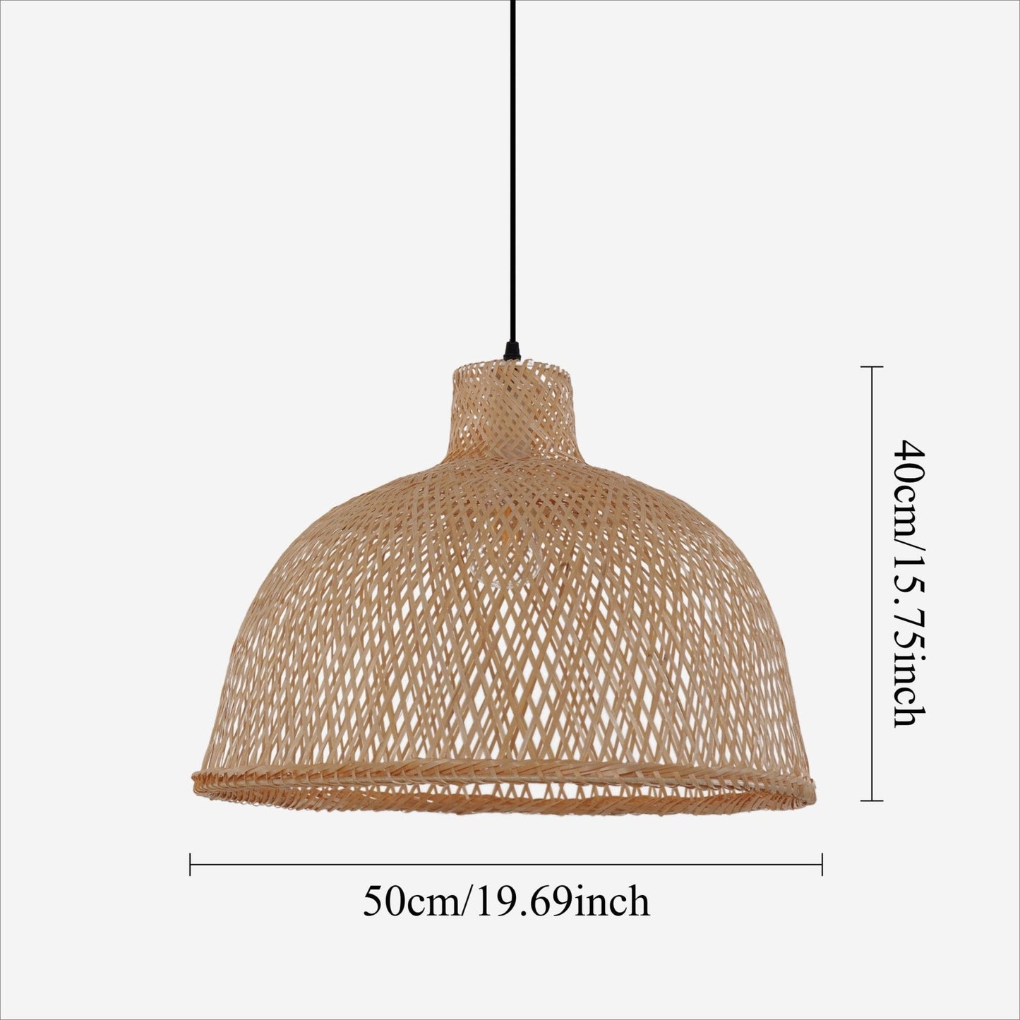 Lightsin Bamboo Dome Pendant Light – Handwoven Ceiling Lighting for Living Room & Kitchen - House Comfort