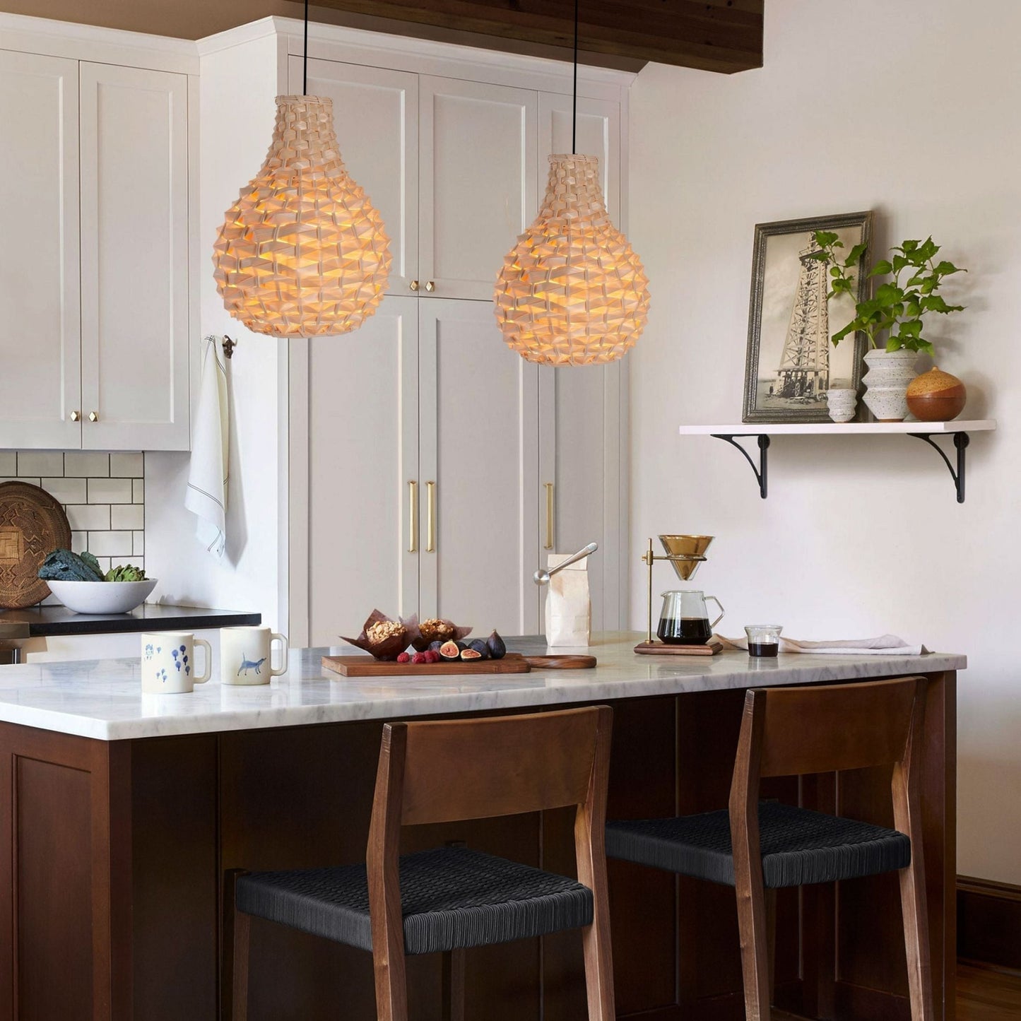 Lightsin Bamboo Hand - Weaving Pendant Light Natural Art Lighting Fixture - House Comfort