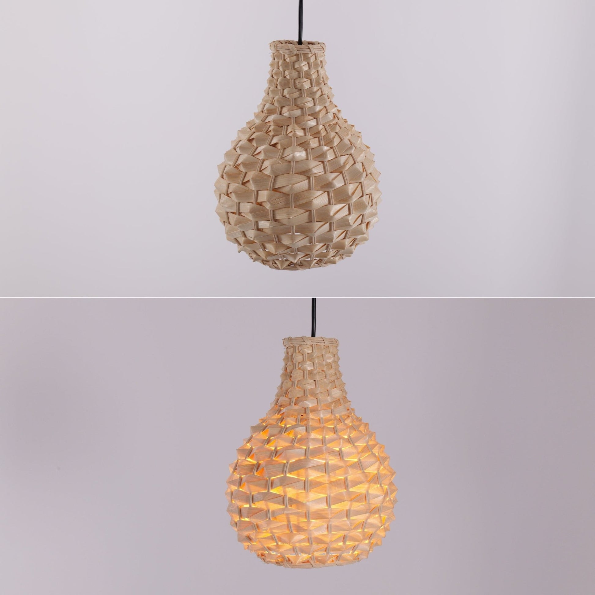 Lightsin Bamboo Hand - Weaving Pendant Light Natural Art Lighting Fixture - House Comfort