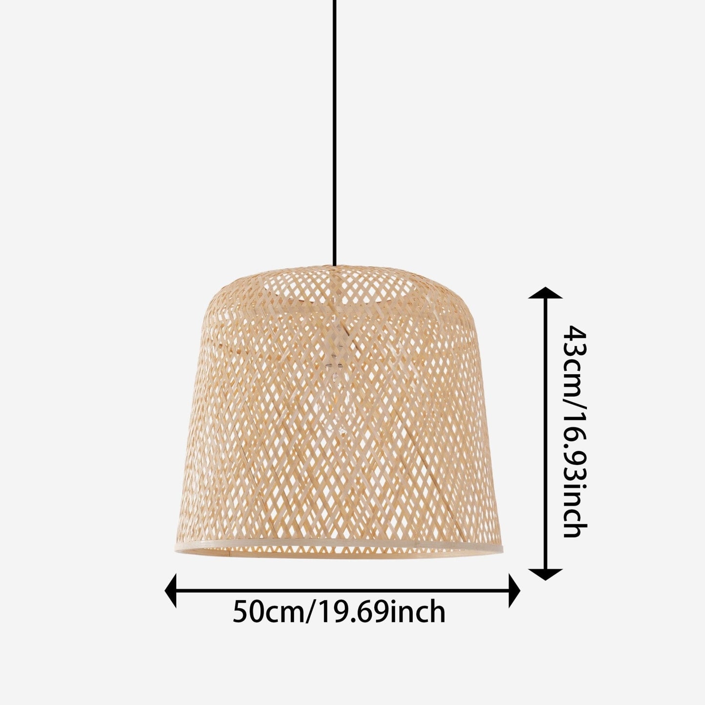 Lightsin Bamboo Pendant Light – Handwoven Cylindrical Ceiling Light with Cross - Weave Shade for Kitchen, Bedroom & Living Room - House Comfort