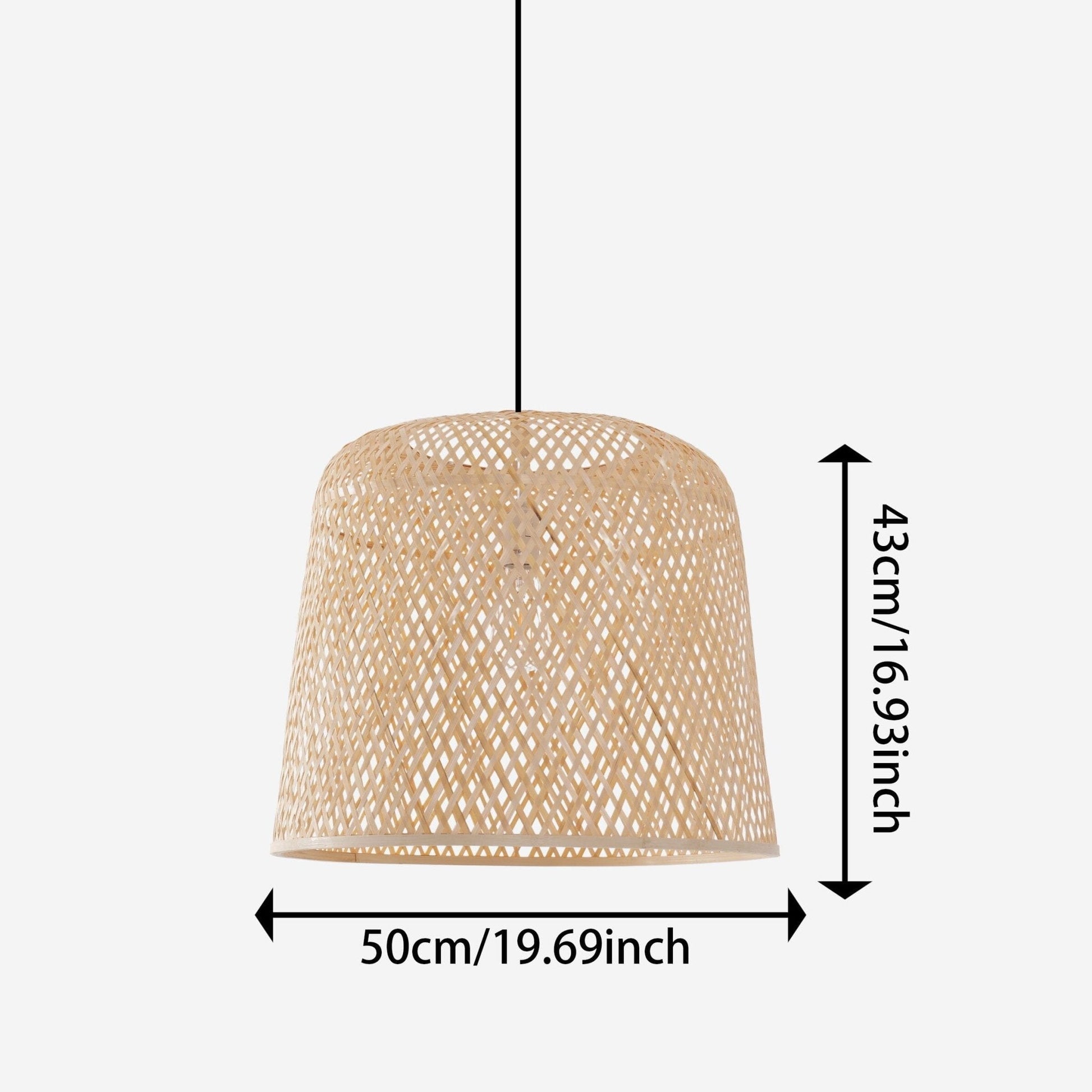 Lightsin Bamboo Pendant Light – Handwoven Cylindrical Ceiling Light with Cross - Weave Shade for Kitchen, Bedroom & Living Room - House Comfort