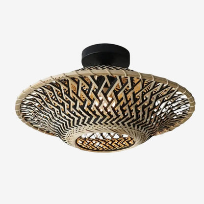 Lightsin Bamboo Radiance Handwoven LED Ceiling Light - House Comfort