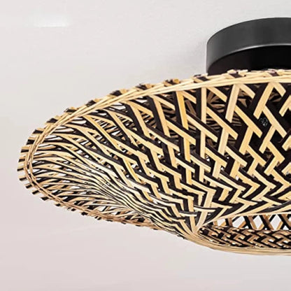 Lightsin Bamboo Radiance Handwoven LED Ceiling Light - House Comfort