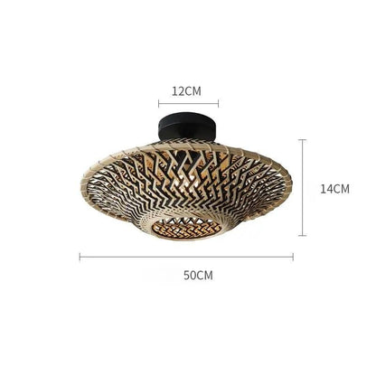 Lightsin Bamboo Radiance Handwoven LED Ceiling Light - House Comfort