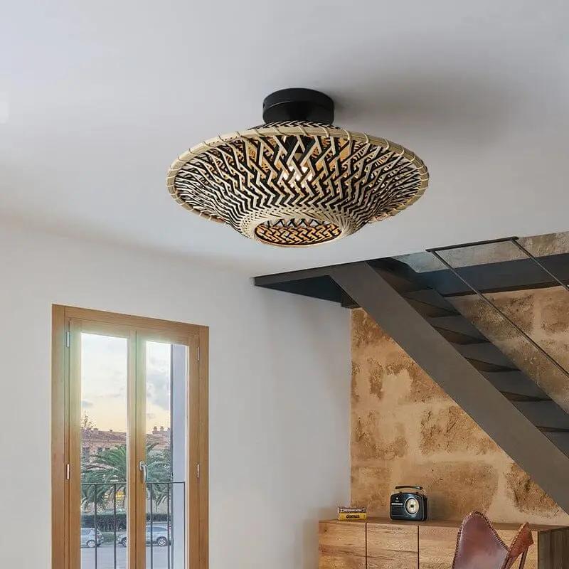 Lightsin Bamboo Radiance Handwoven LED Ceiling Light - House Comfort