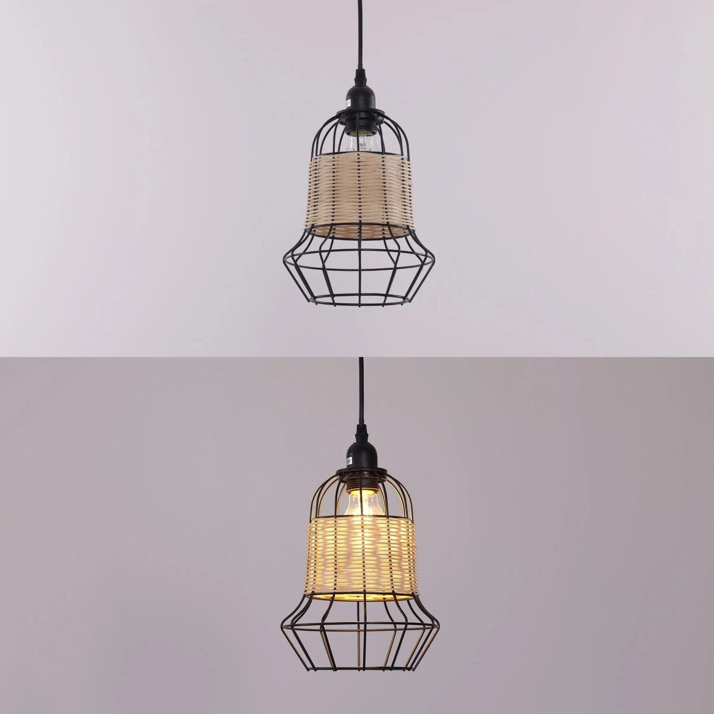 Lightsin Basket - Inspired Bar Pendant Light Natural Rattan Pendant Lighting - House Comfort