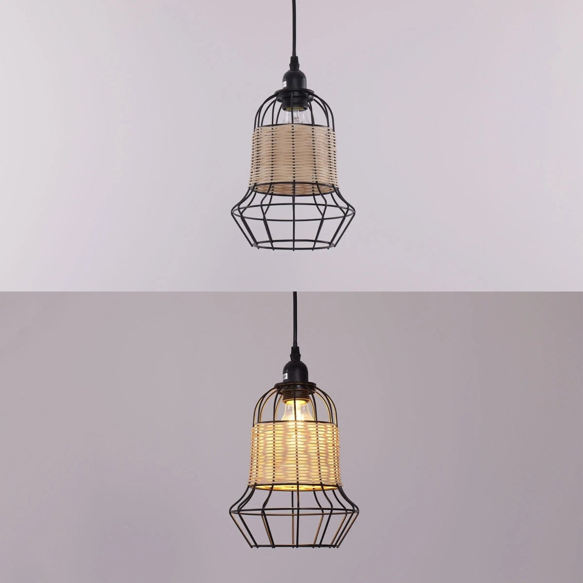 Lightsin Basket - Inspired Bar Pendant Light Natural Rattan Pendant Lighting - House Comfort
