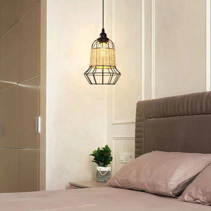 Lightsin Basket - Inspired Bar Pendant Light Natural Rattan Pendant Lighting - House Comfort