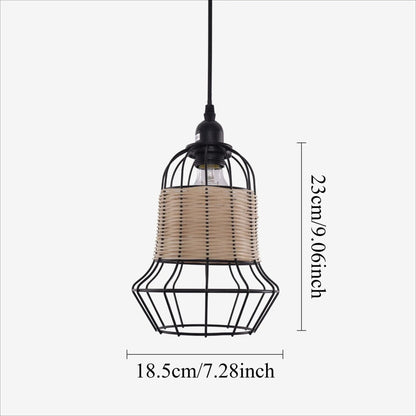 Lightsin Basket - Inspired Bar Pendant Light Natural Rattan Pendant Lighting - House Comfort