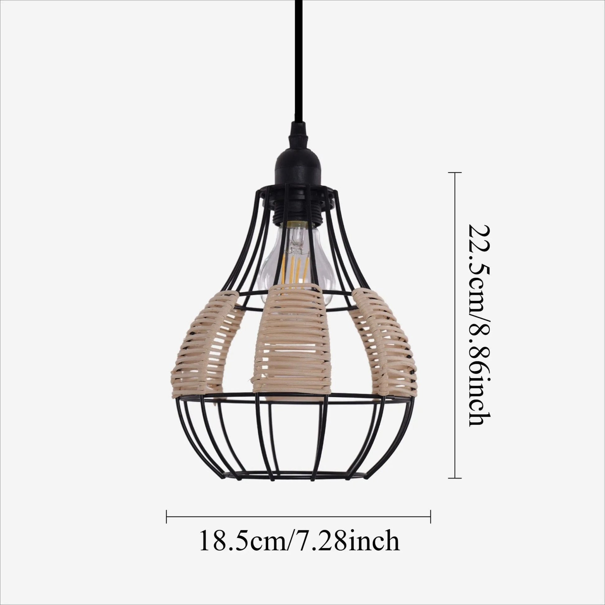 Lightsin Basketweave Rattan Pendant Light for Cozy Earthy Elegance - House Comfort