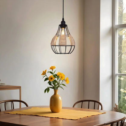 Lightsin Basketweave Rattan Pendant Light for Cozy Earthy Elegance - House Comfort
