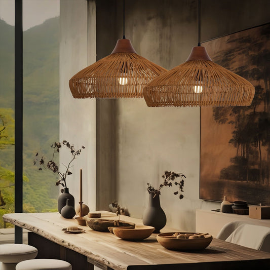 Lightsin Bell - Shaped Handcrafted Bamboo Kitchen Pendant Lighting - House Comfort