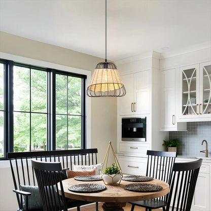 Lightsin Bell - Shaped Rattan Pendant Light for Timeless Rustic Elegance - House Comfort